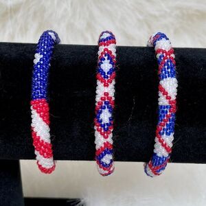 HAND CRAFTED in Nepal Beaded Bracelets
(set of 3) P2